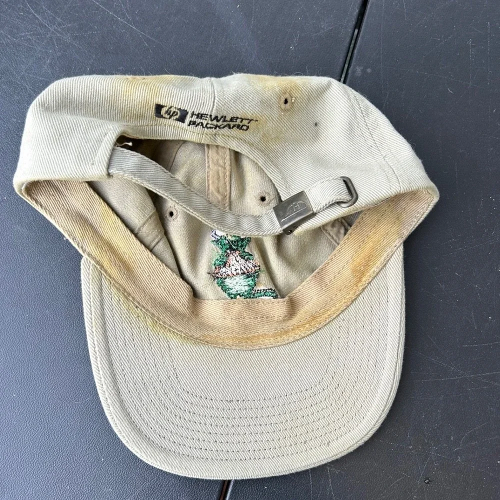 VTG Hewlett Packard Board Tester Embroidered Monster Baseball Cap Khaki One Size